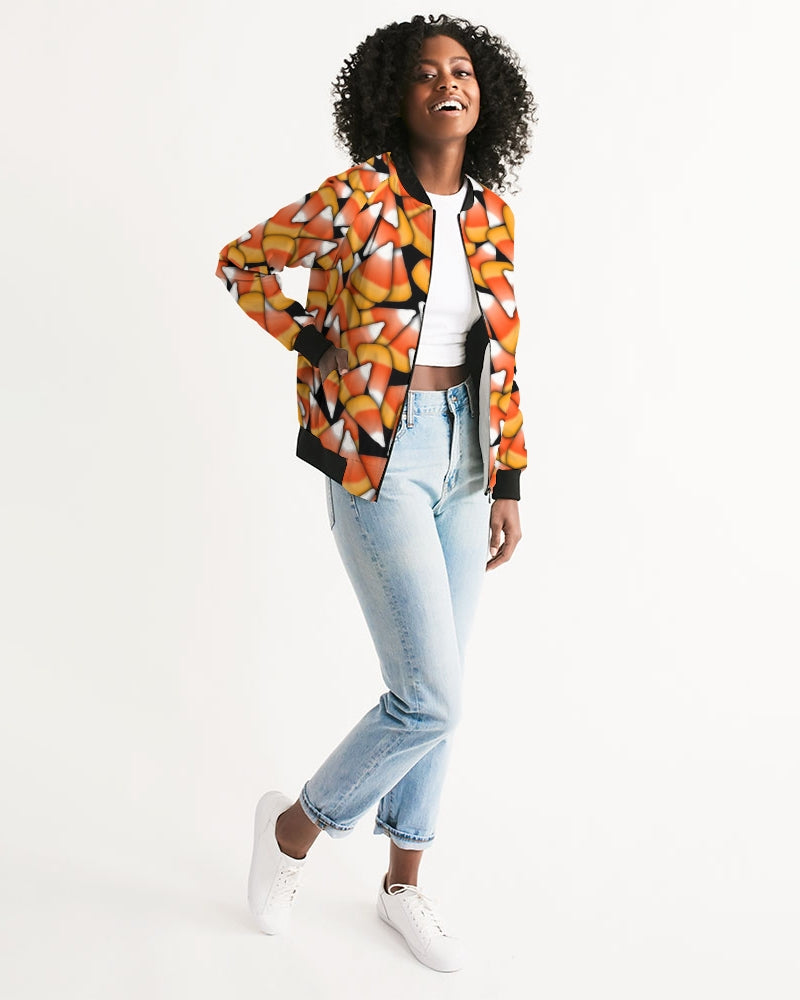 Candy Corn Pattern Women's Bomber Jacket