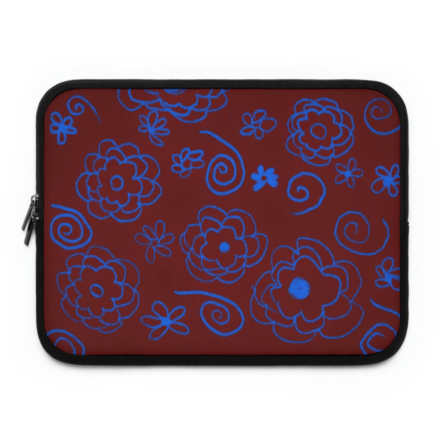 Blue Flower Drawing Laptop Sleeve