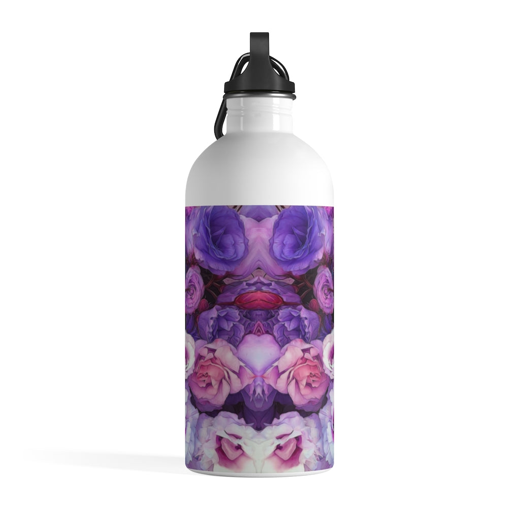 Purple Flower Kaleidoscope Stainless Steel Water Bottle