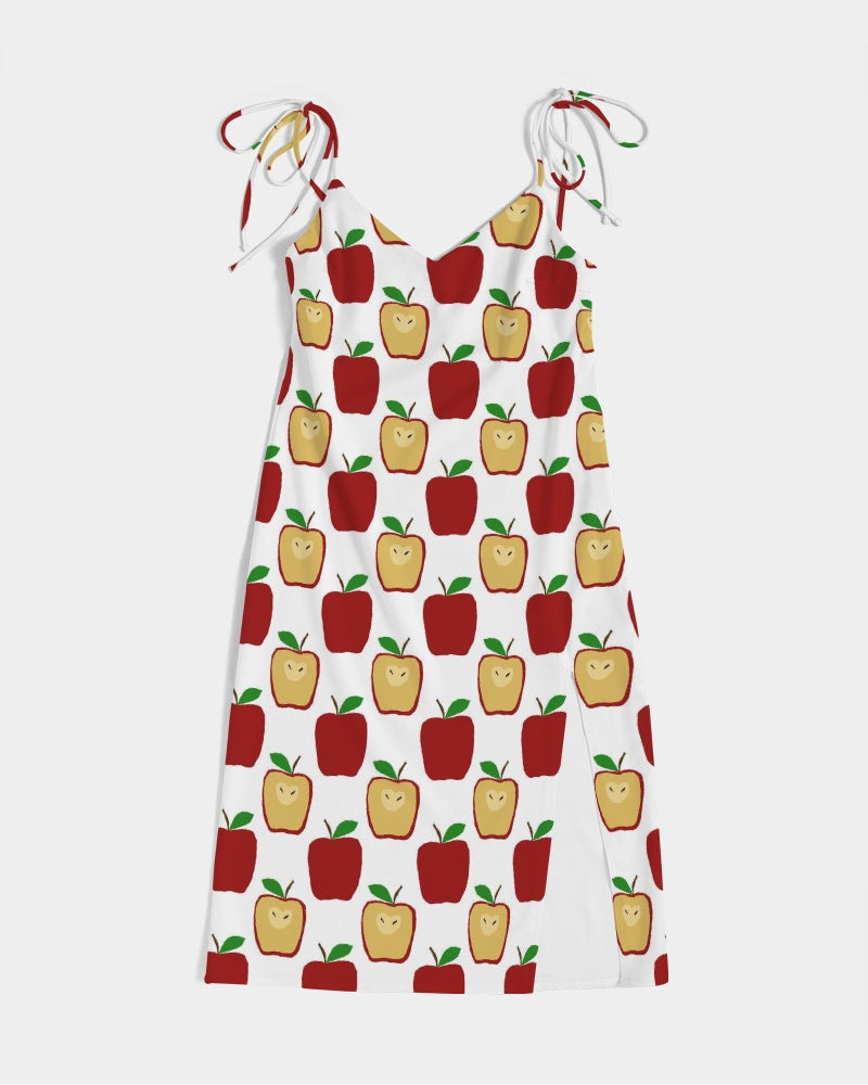Apple Polkadots Women's Tie Strap Split Dress