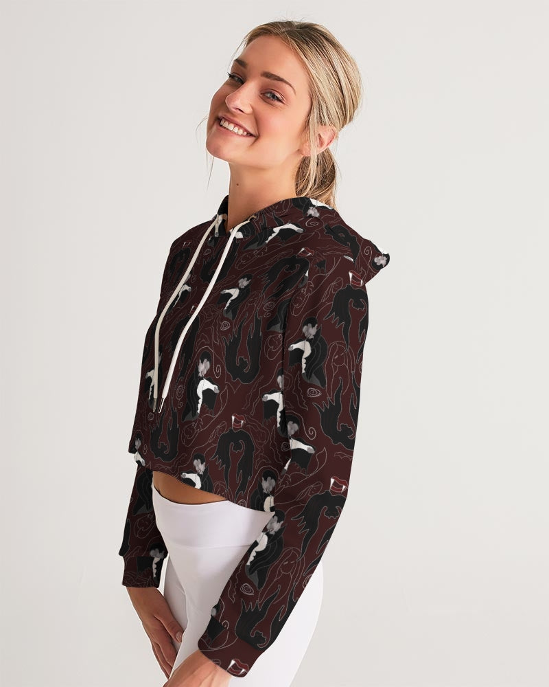 Vampire Pattern Women's Cropped Hoodie