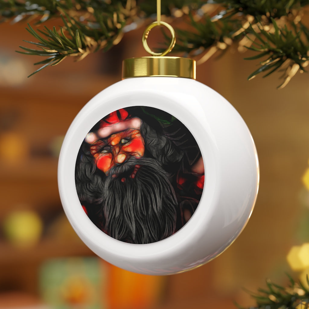 Santa Drawing Christmas Ball Ornament