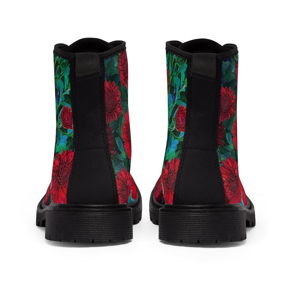 Red Mums Women's Canvas Boots