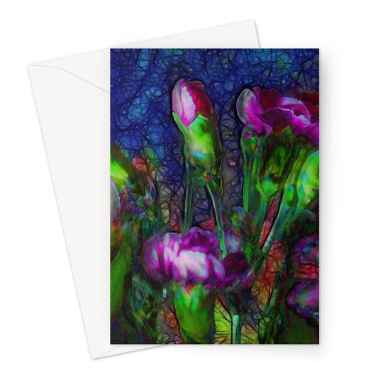 Abstract Pink Carnations Greeting Card