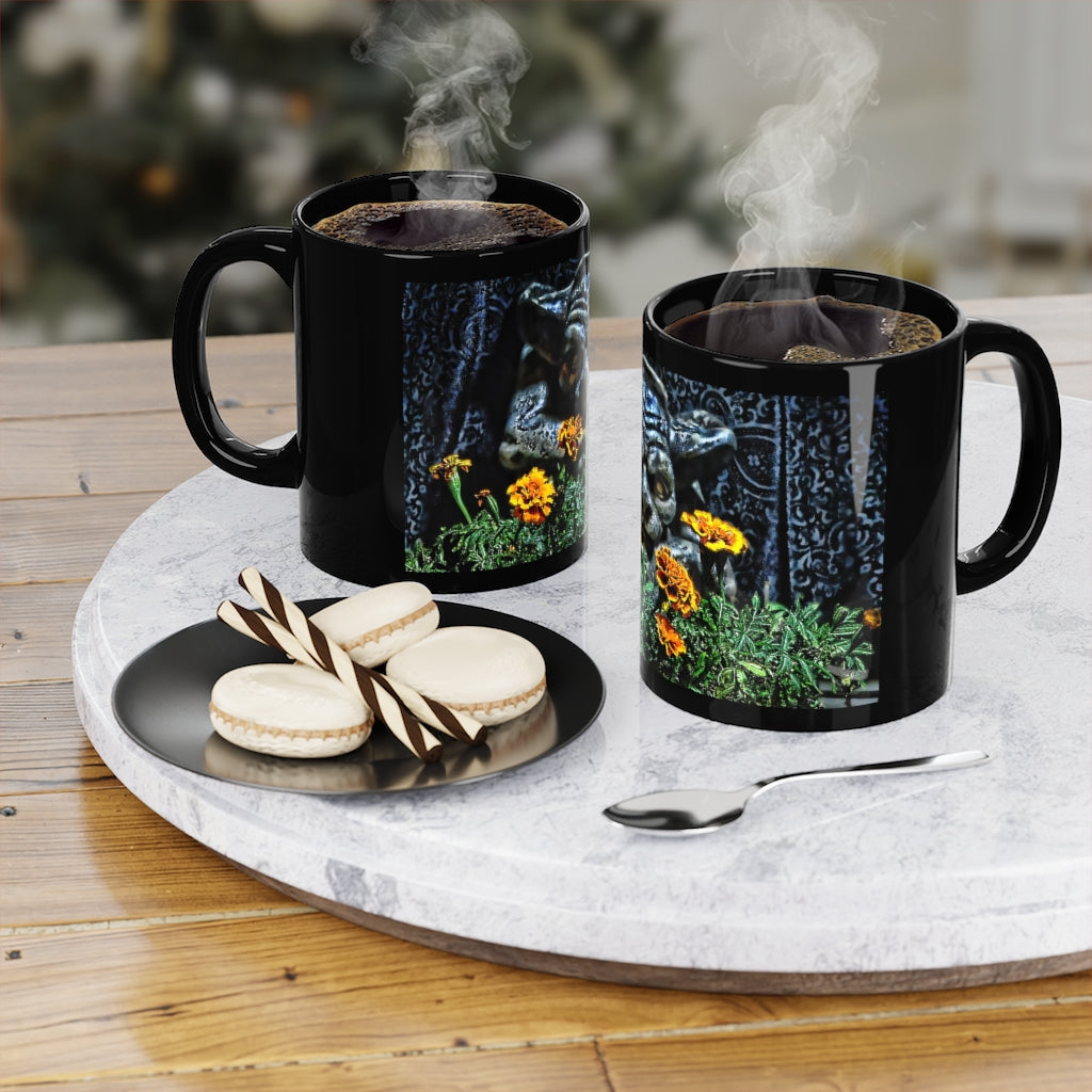 Gargoyle garden Keeper Black Coffee Mug, 11oz