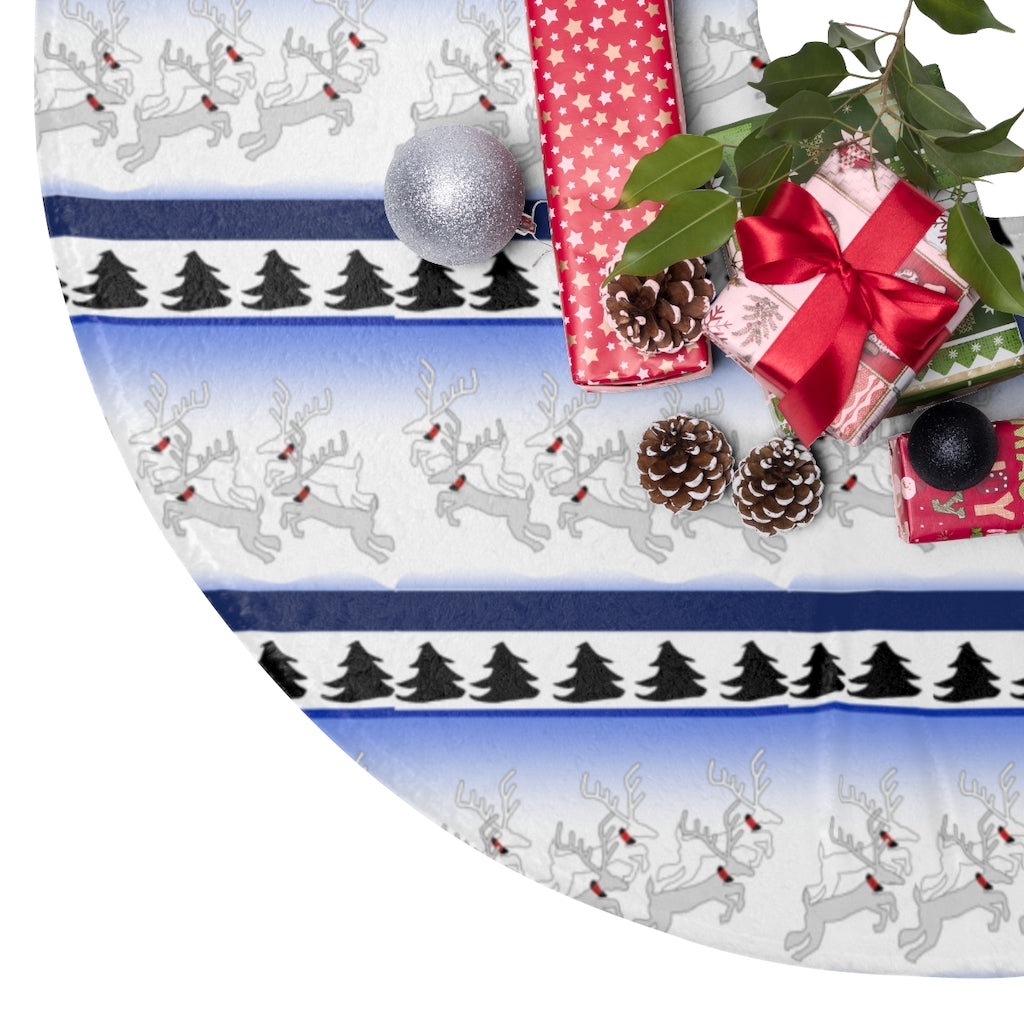 Reindeer Sweater Pattern Christmas Tree Skirts