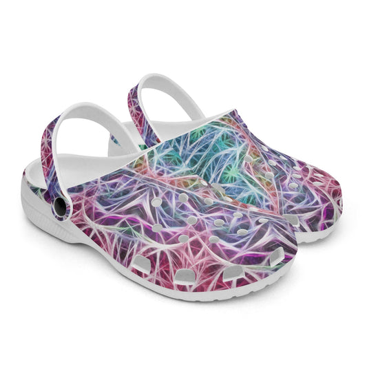 Blue and Pink Kaleidoscope 413. All Over Printed Clogs