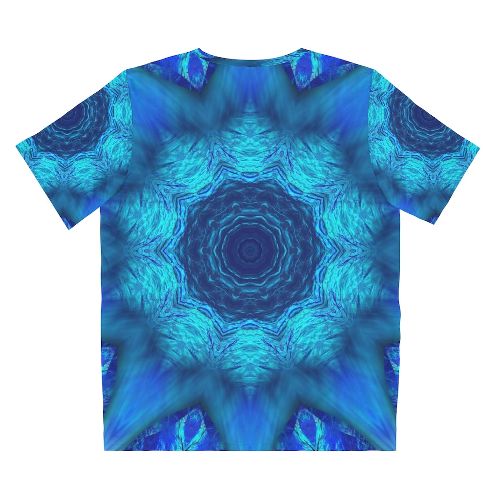 Blue Water Kaleidoscope Unisex AOP Cut & Sew T-Shirt