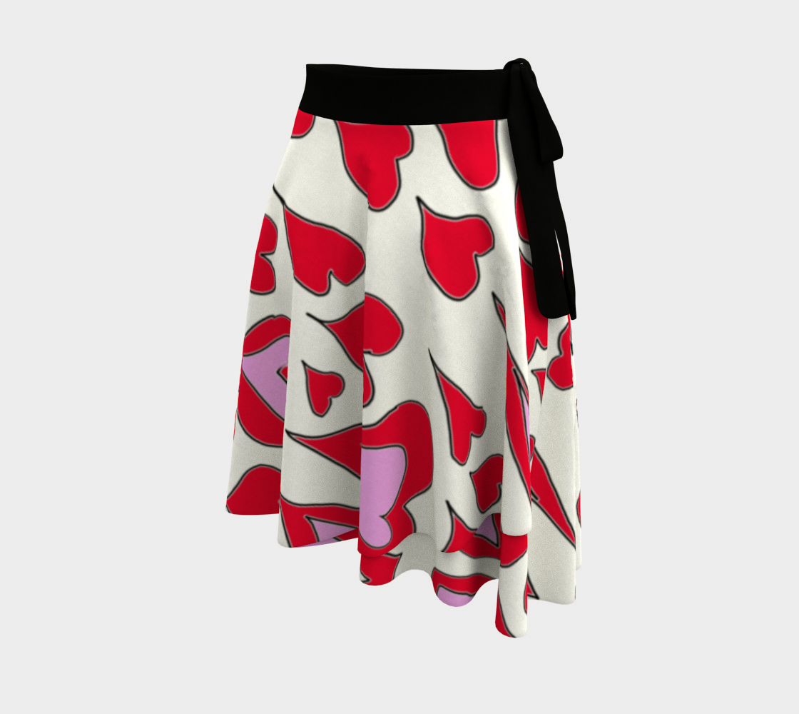 Hearts Drawing Wrap Skirt