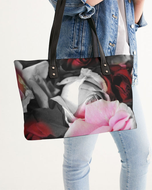 Black and White Roses Fade Stylish Tote