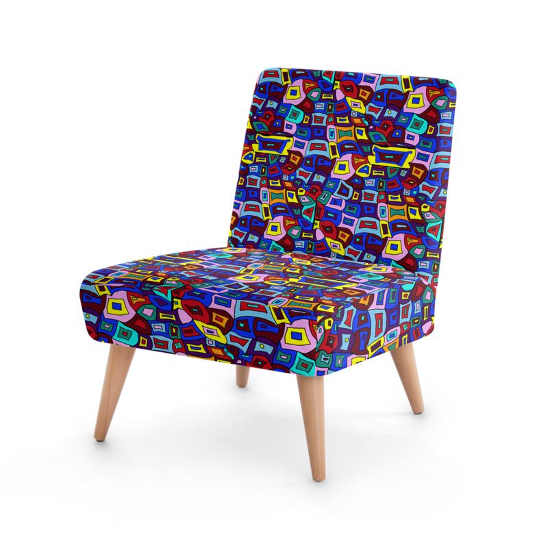Wavy Square Pattern Occasional Chair