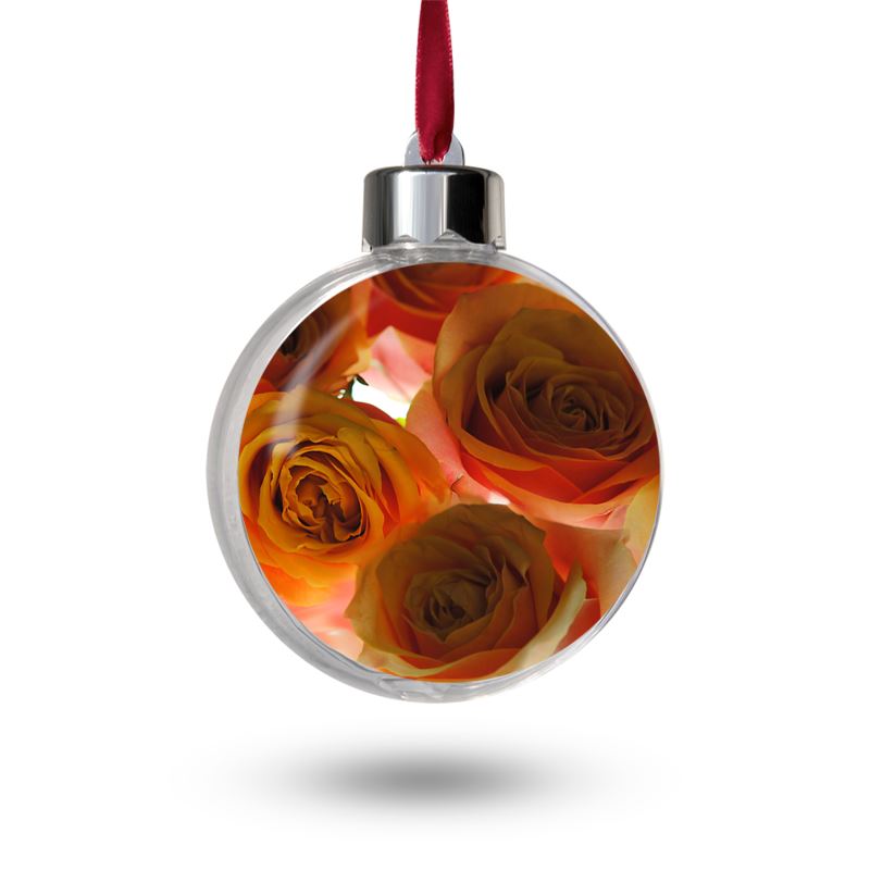 Pink and Orange Roses Bauble
