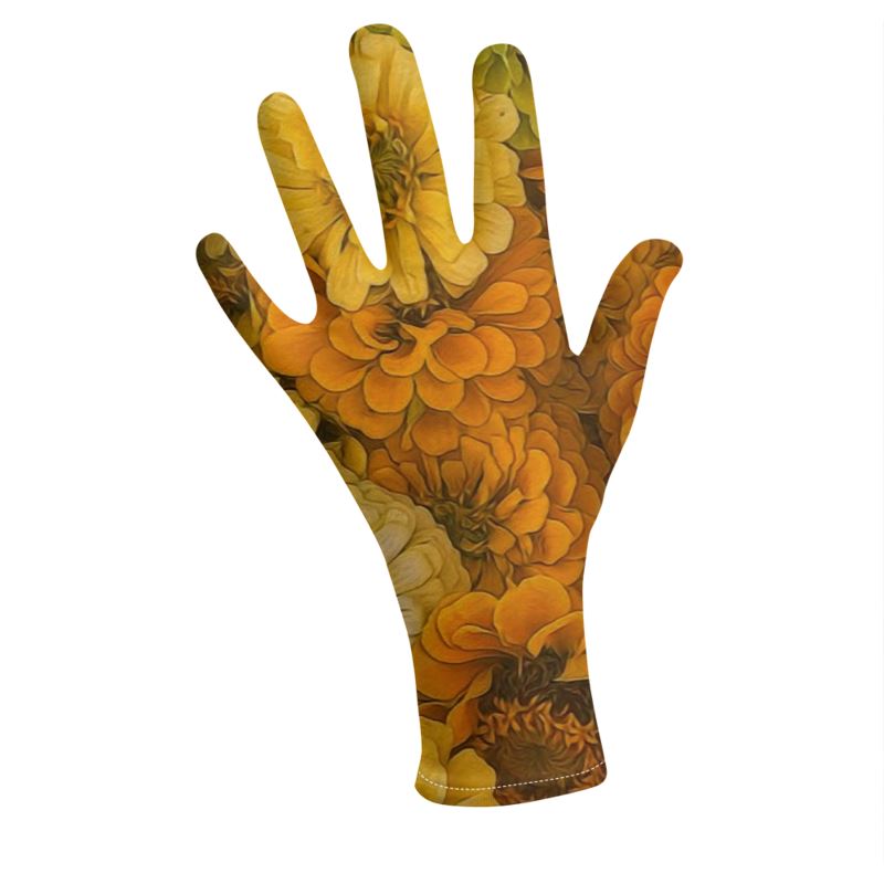 Yellow Zinnias Gloves