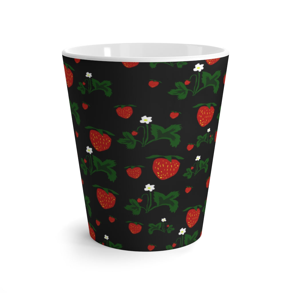 Wild Strawberries Pattern Latte mug