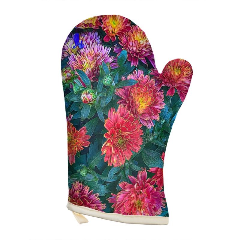 Warm Fall Mums Oven Gloves