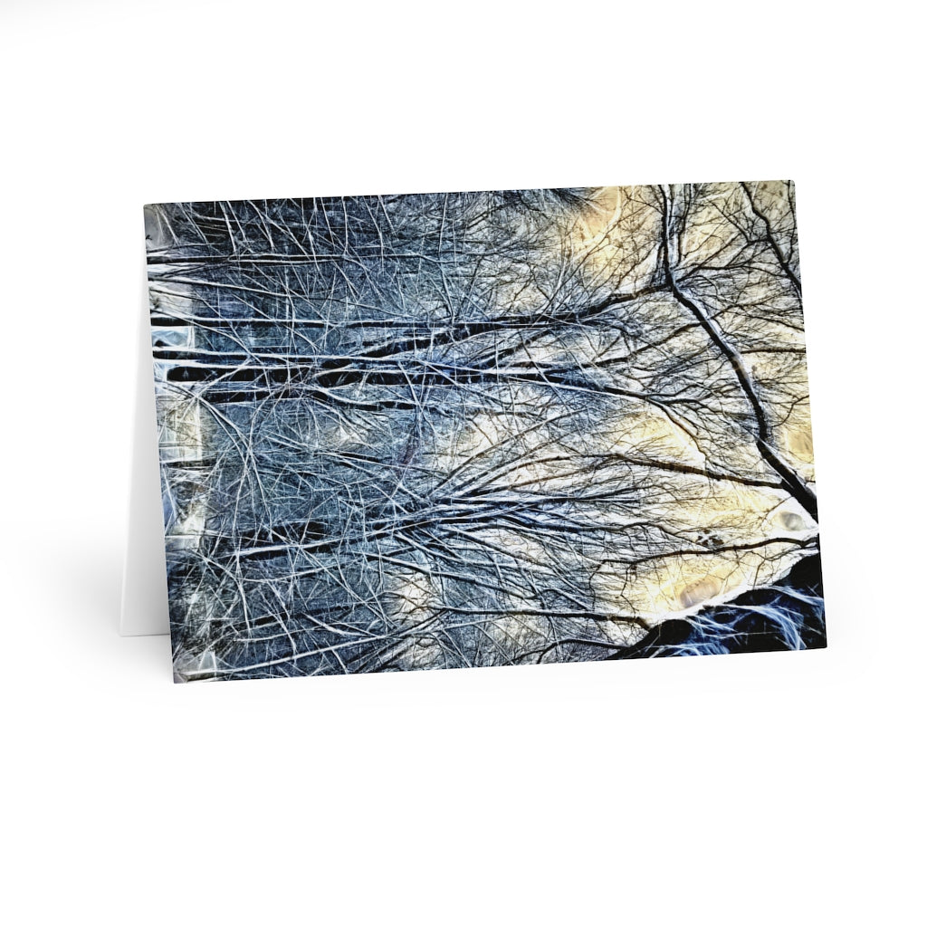 4 Oclock Winter Landscape Greeting Cards (5 Pack)