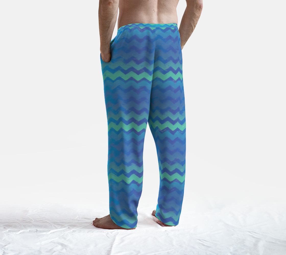 Blue Green Mermaid Stripes Lounge Pants