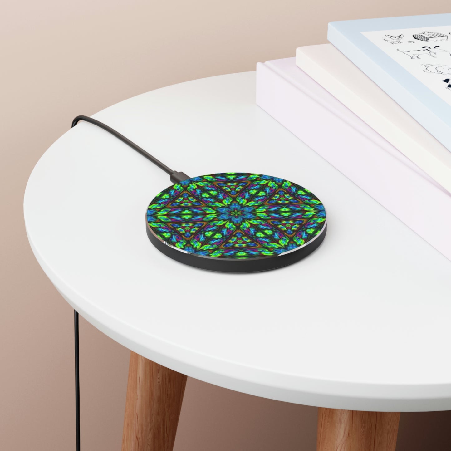 Blue Green Kaleidoscope Wireless Charger