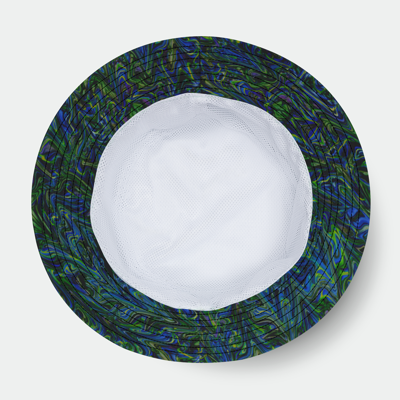 blue Green Liquid Marbling Bucket Hat