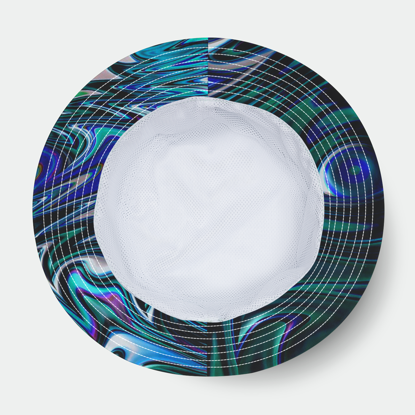 Blue Swirl Fractal Bucket Hat