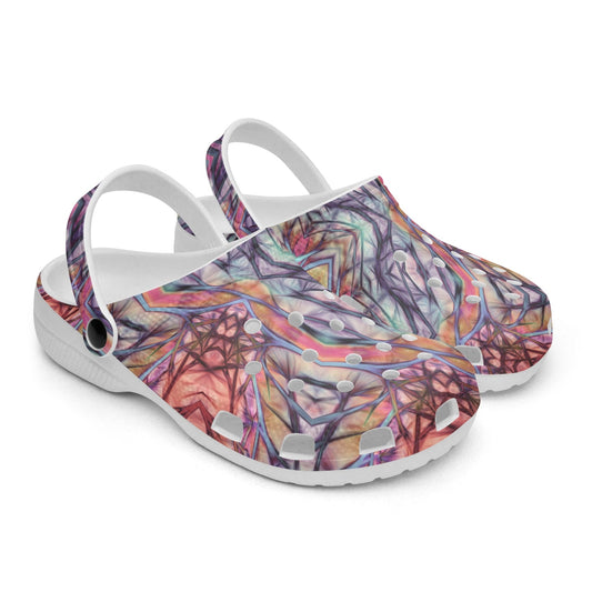 Pink Purple Kaleidoscope 2 413. All Over Printed Clogs