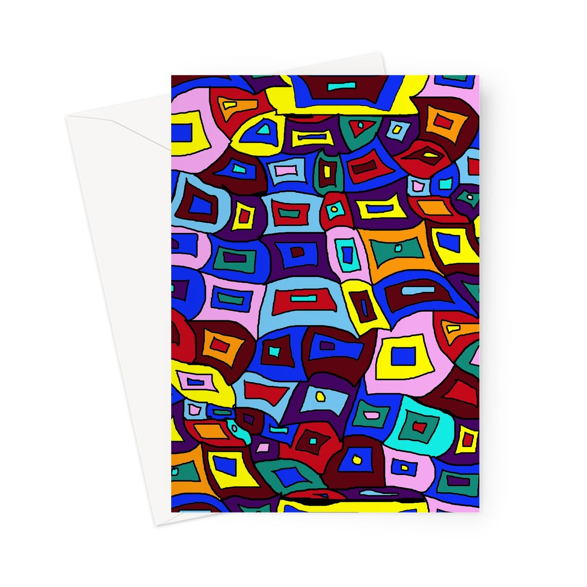 Wavy Square Pattern Greeting Card