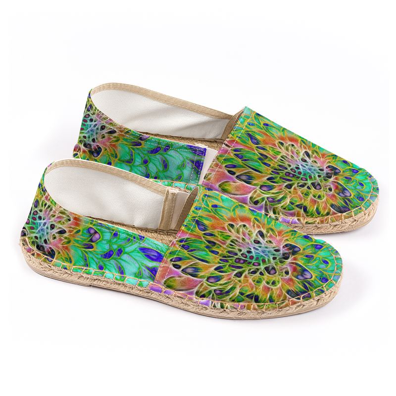 Abstract Peacock Chrysanthemum Espadrilles