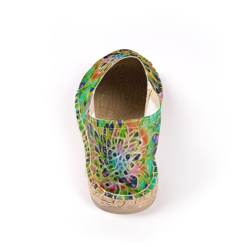 Abstract Peacock Chrysanthemum Espadrilles