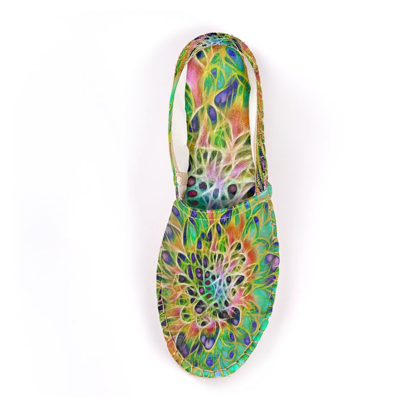 Abstract Peacock Chrysanthemum Espadrilles