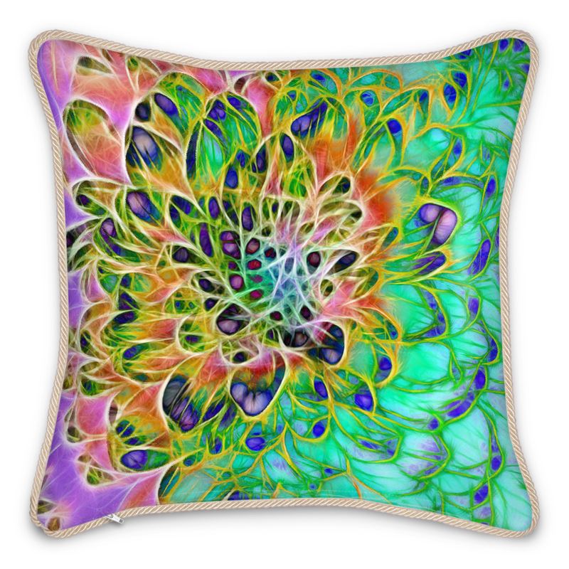 Abstract Chrysanthemum Silk Cushion