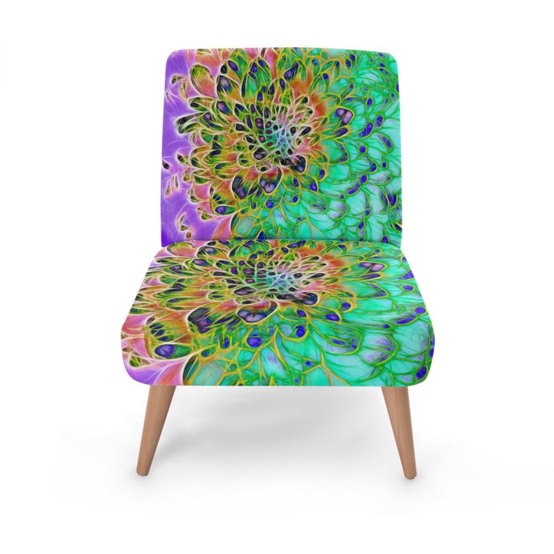 Abstract Peacock Chrysanthemum Occasional Chair