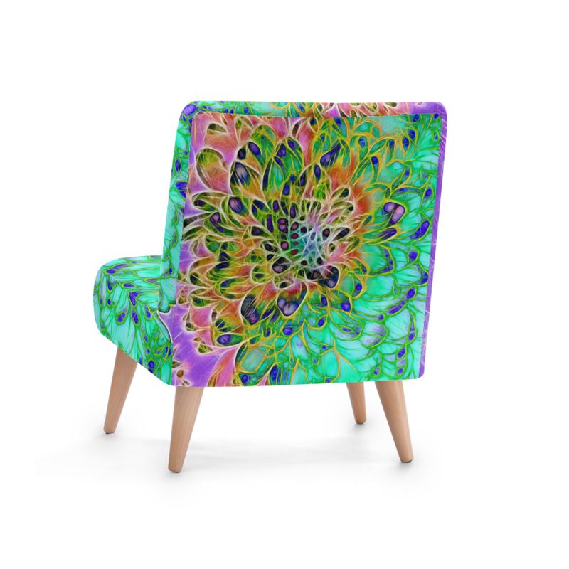 Abstract Peacock Chrysanthemum Occasional Chair