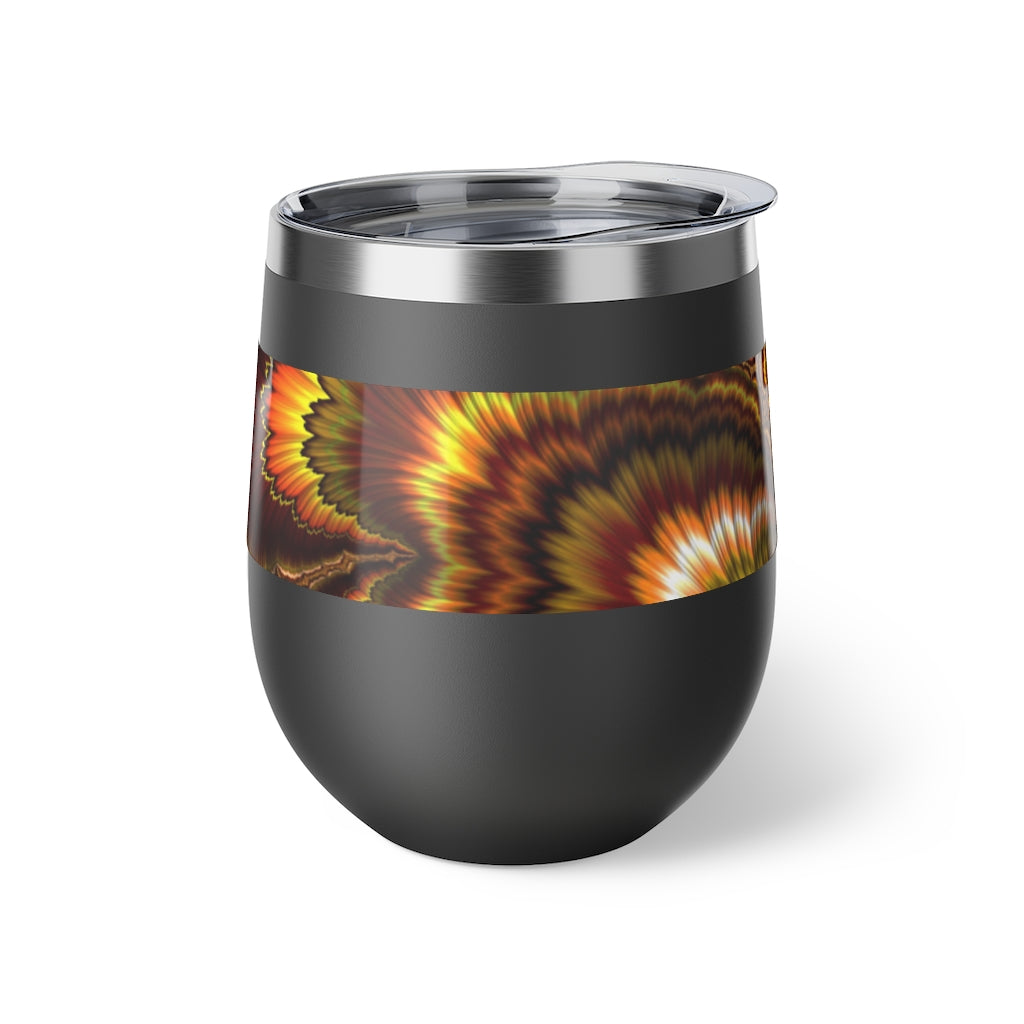 Turkey Feather Fractal Copper Vacuum Insulated Cup, 12oz