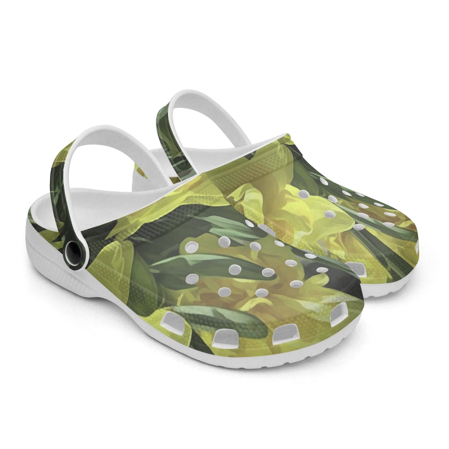 Bright Yellow Daffodils 413. All Over Printed Clogs