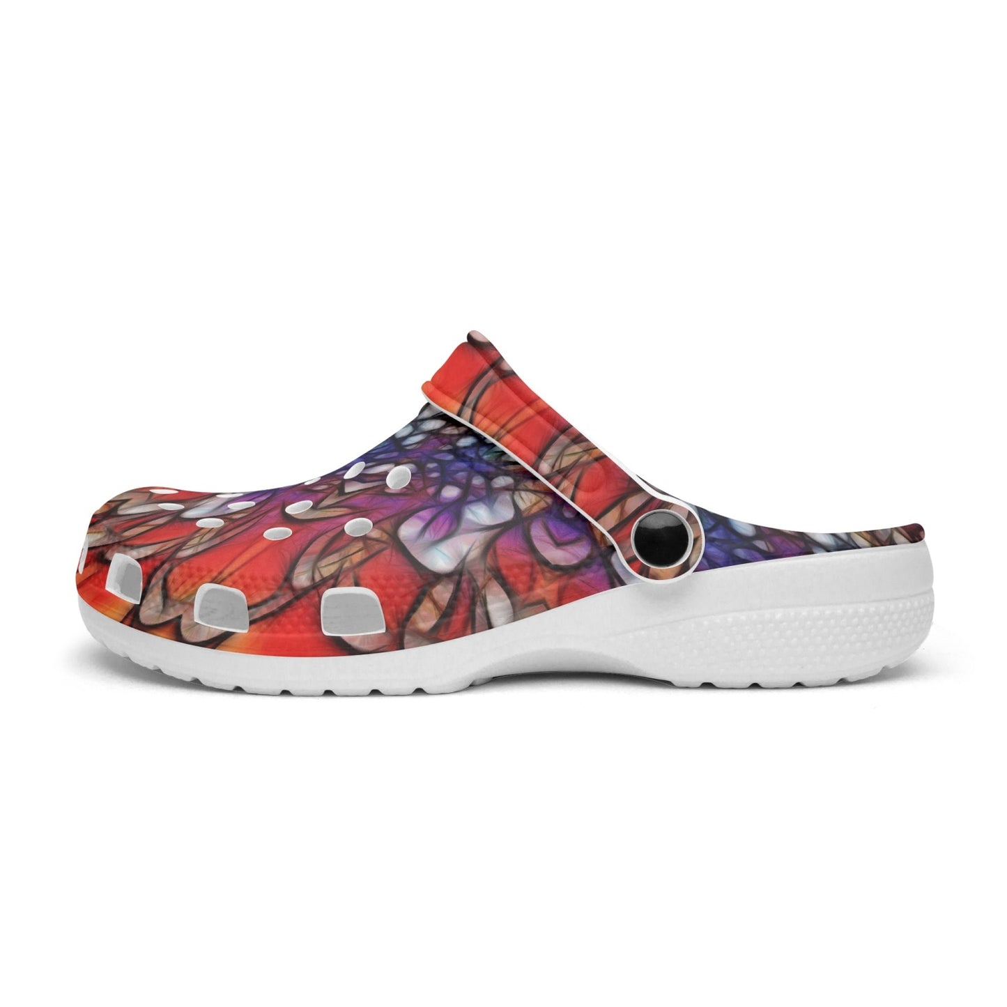 Rainbow Flower Petals Kaleidoscope 413. All Over Printed Clogs