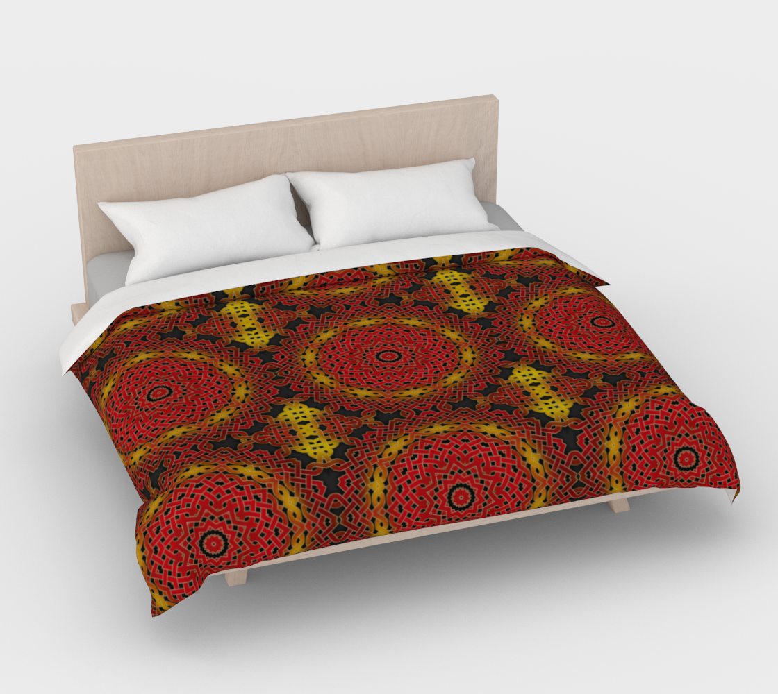 Celtic Orange Spirals Duvet Cover