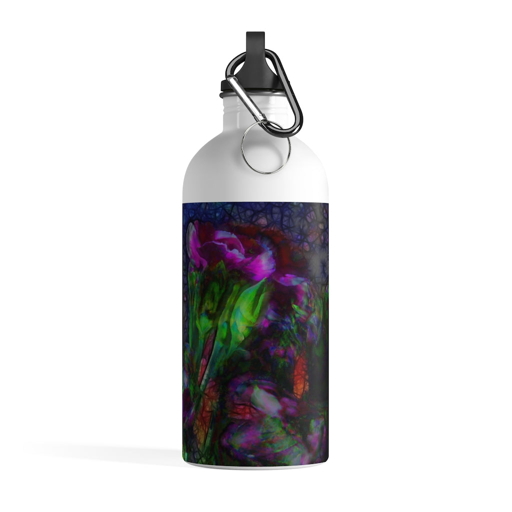 Abstract Pink Carnations Stainless Steel Water Bottle