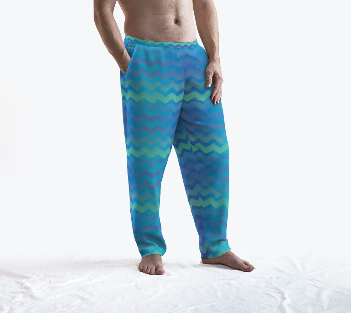 Blue Green Mermaid Stripes Lounge Pants