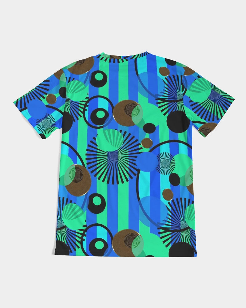 Blue Green Stripes and Dots Men's Tee