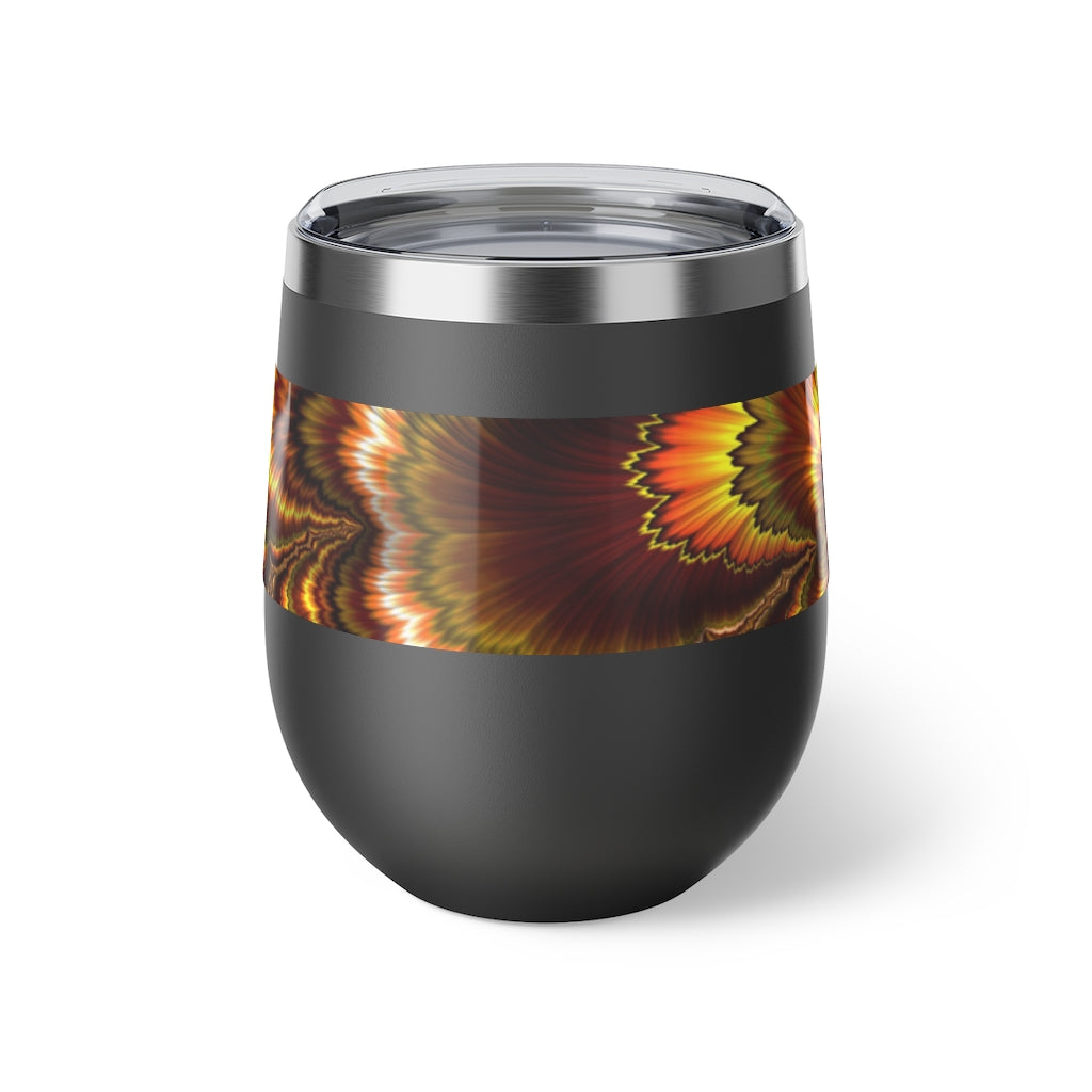 Turkey Feather Fractal Copper Vacuum Insulated Cup, 12oz