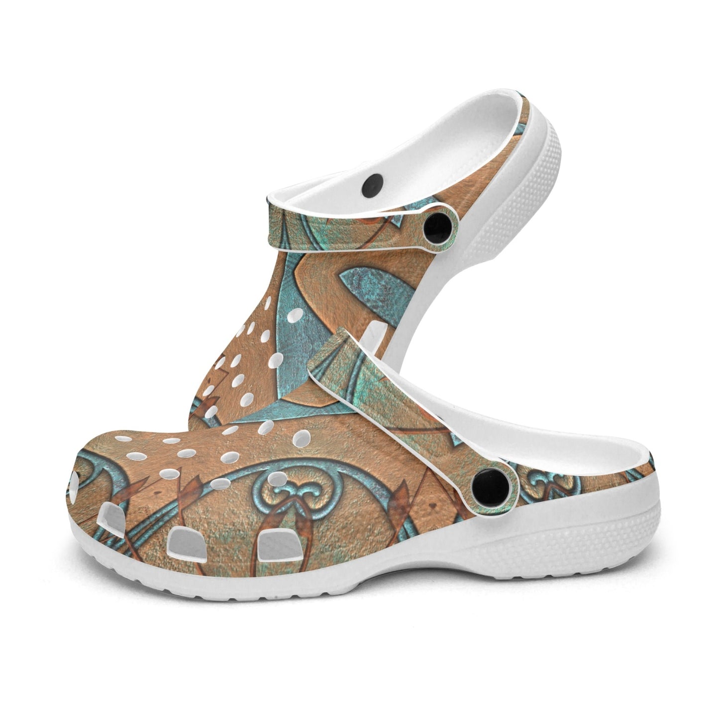 Copper Patina Kaleidoscope 413. All Over Printed Clogs