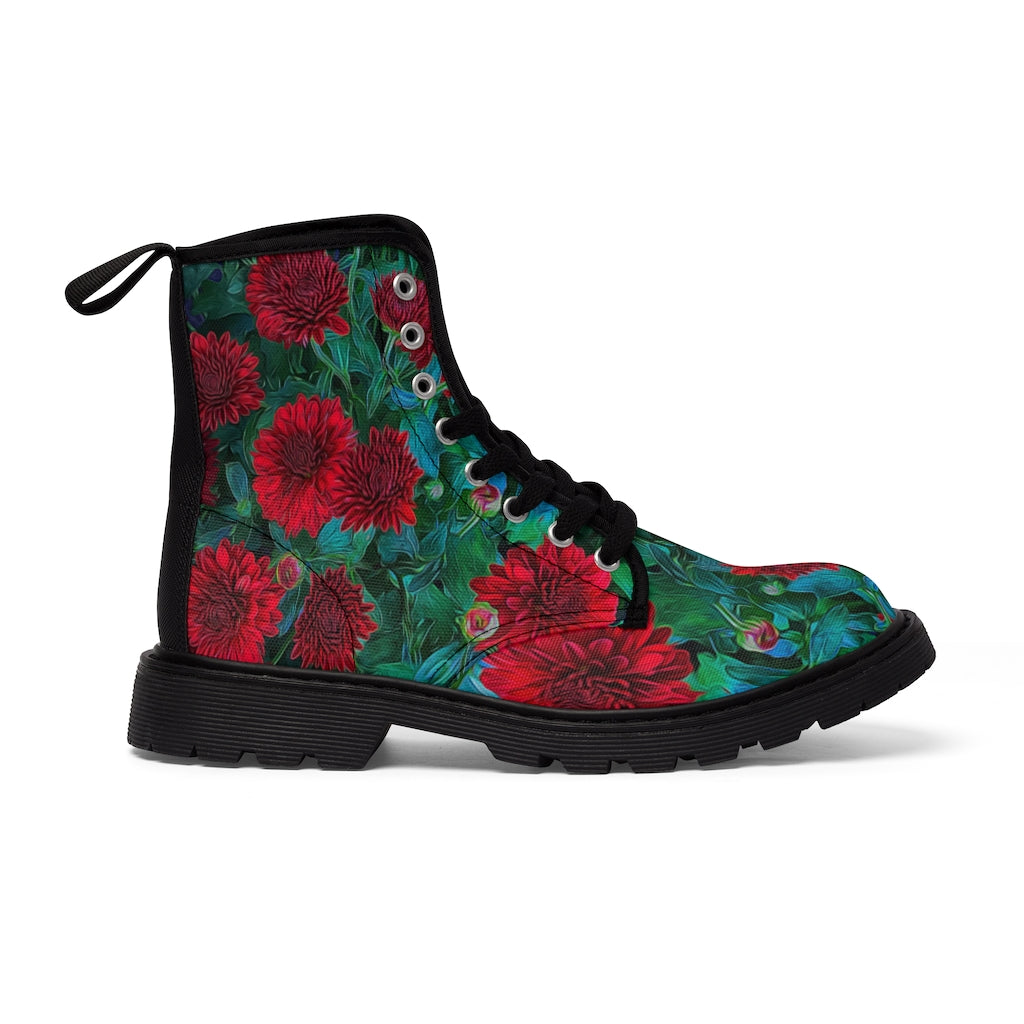 Red Mums Women's Canvas Boots