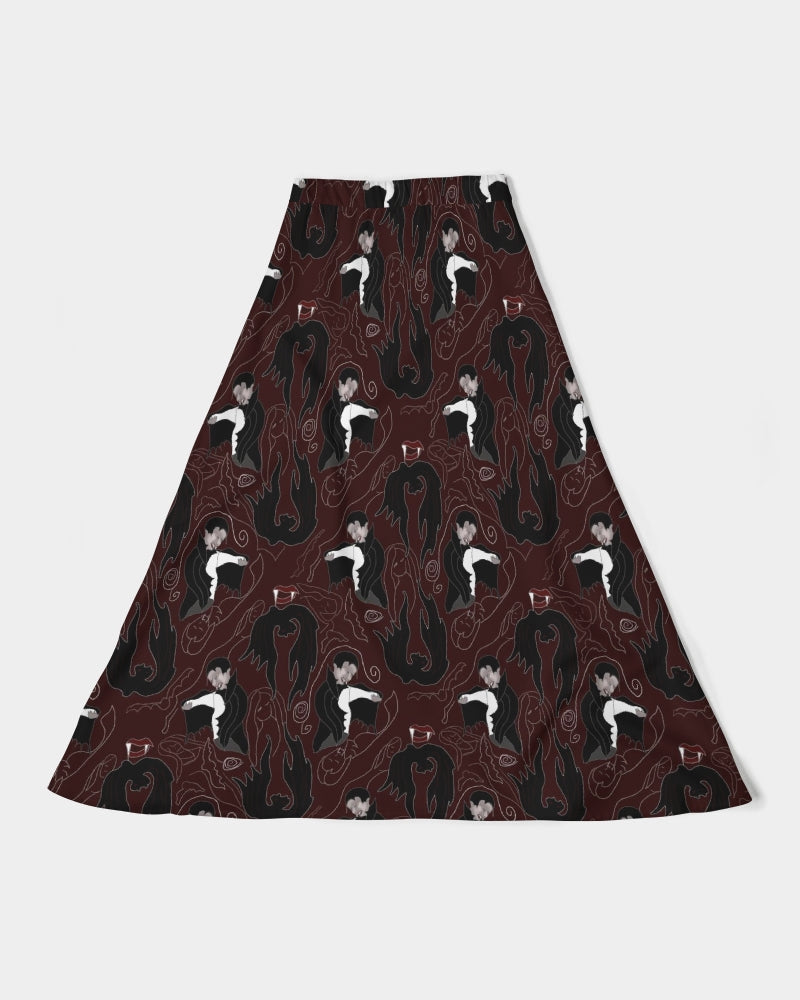 Vampire Pattern Women's A-Line Midi Skirt