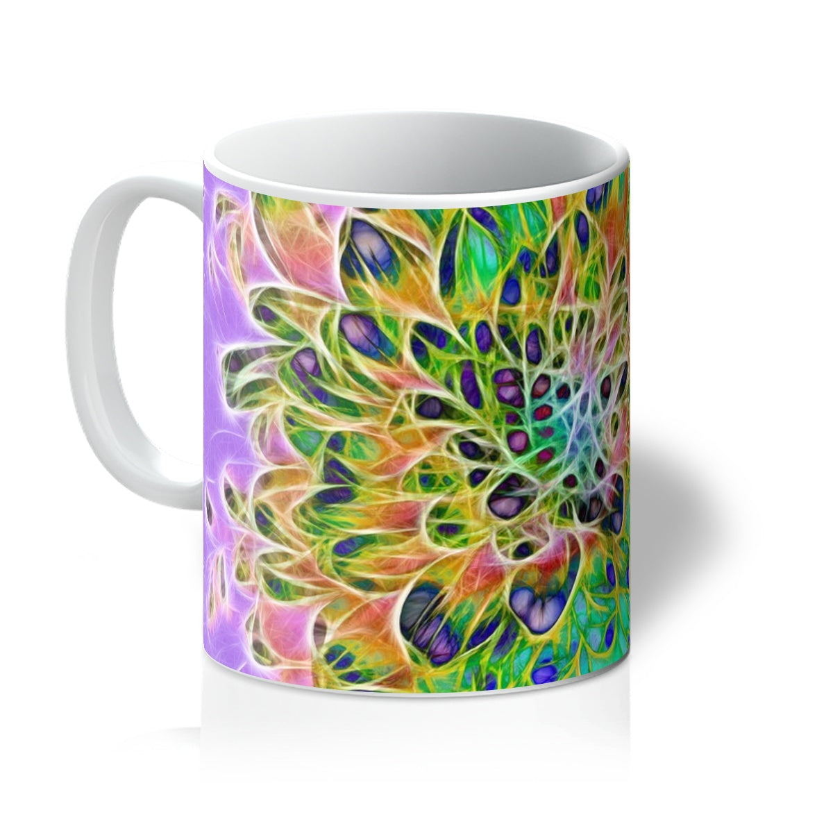 Abstract Peacock Chrysanthemum Mug