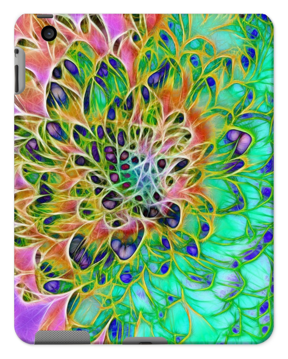 Abstract Peacock Chrysanthemum Tablet Cases