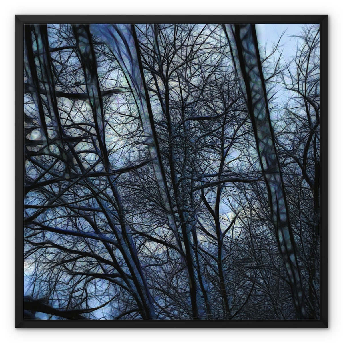 Twilight Icicles Framed Canvas