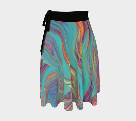 Colorful Sketch Wrap Skirt