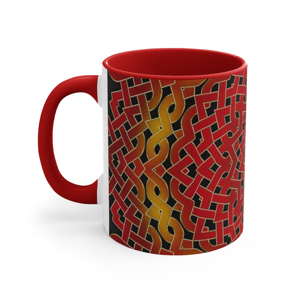 Orange Celtic Spiral Accent Mug