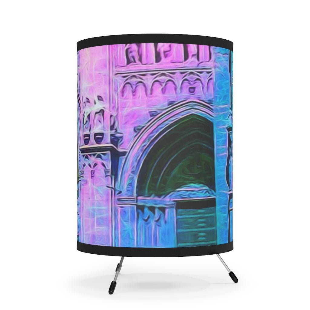 Cathedral Doors In Pink and Blue Tripod Lamp with High-Res Printed Shade, US\CA plug