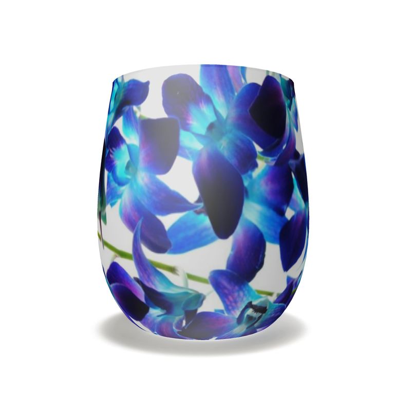 Purple Orchids Water Glass